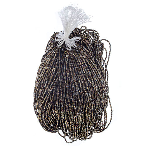 Czech Seed Beads 9/0 3Cut Opaque Brown AB Strung Hank