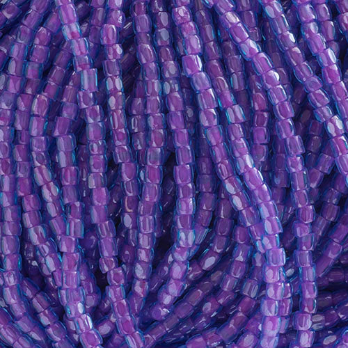 Czech Seed Beads 9/0 3Cut Transparent C/L Fuchsia Strung Hank
