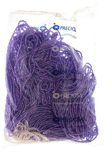 Czech Seed Beads 9/0 3Cut Transparent C/L Fuchsia Strung Hank