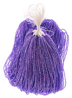Czech Seed Beads 9/0 3Cut Transparent C/L Fuchsia Strung Hank