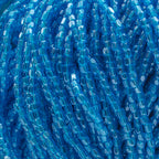 Czech Seed Beads 9/0 3Cut Transparent Capri Blue Luster Strung Hank