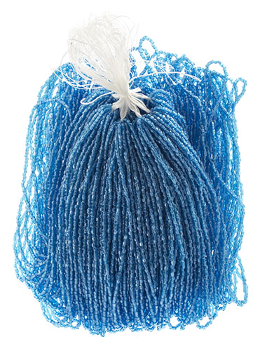 Czech Seed Beads 9/0 3Cut Transparent Capri Blue Luster Strung Hank