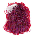 Czech Seed Beads 9/0 3Cut Transparent Red Iris Strung hank