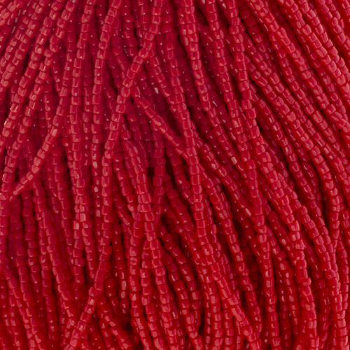 Czech Seed Beads 9/0 3Cut Opaque Light Red Strung Hank