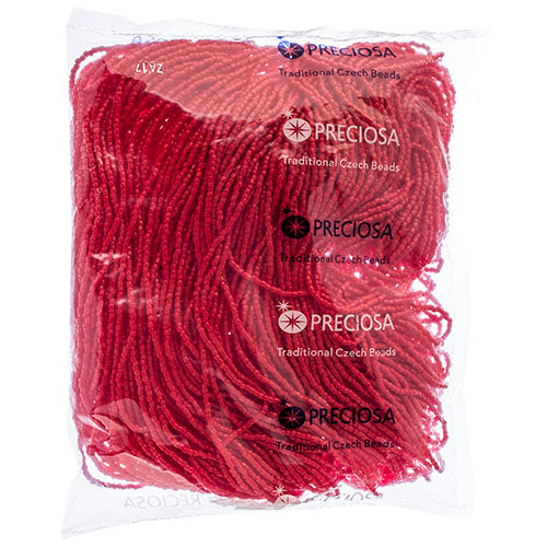 Czech Seed Beads 9/0 3Cut Opaque Light Red Strung Hank