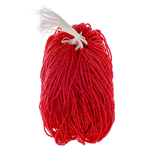 Czech Seed Beads 9/0 3Cut Opaque Light Red Strung Hank