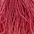 Czech Seed Beads 9/0 3Cut Opaque Light Red Luster Strung Hank