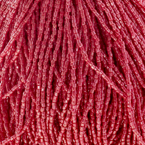 Czech Seed Beads 9/0 3Cut Opaque Light Red Luster Strung Hank