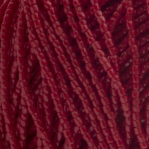 Czech Seed Beads 9/0 3Cut Opaque Dark Red Strung Hank