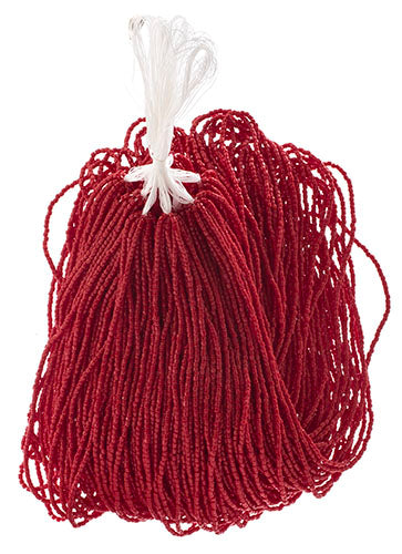 Czech Seed Beads 9/0 3Cut Opaque Dark Red Strung Hank