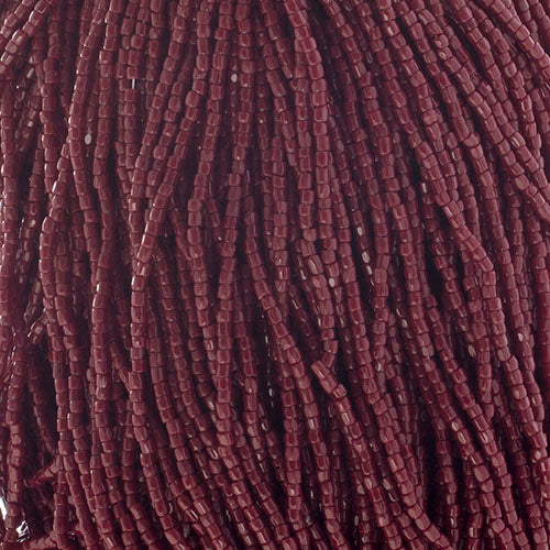Czech Seed Beads 9/0 3Cut Opaque Dark Red Wine Strung Hank
