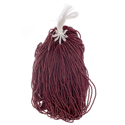 Czech Seed Beads 9/0 3Cut Opaque Dark Red Wine Strung Hank