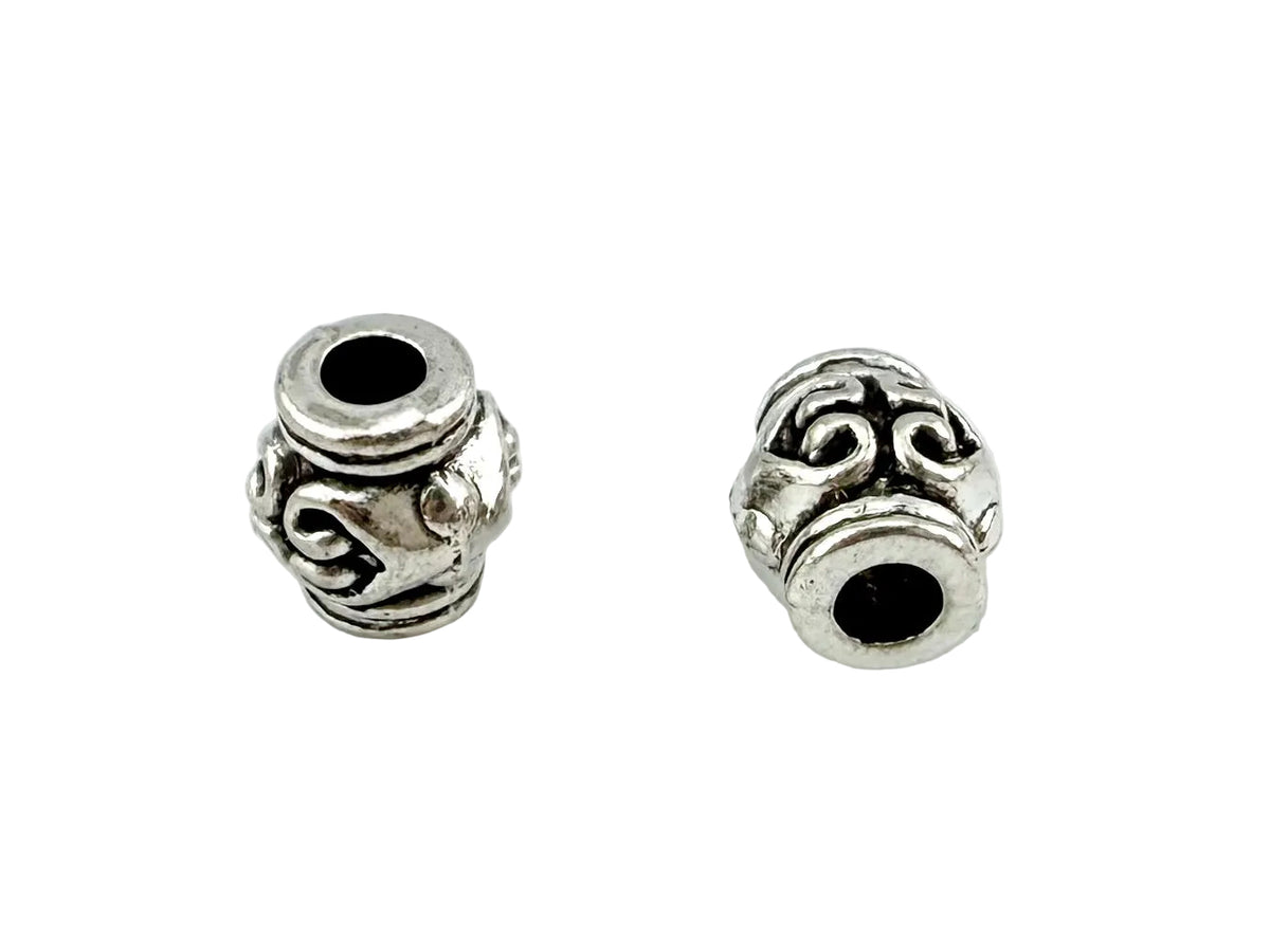 7x6mm Spacer Bead Rhodium