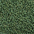Miyuki Seed Bead 11/0 apx 22g Frosted Glazed/ Rainbow Green Emerald Matte AB
