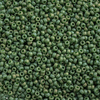 Miyuki Seed Bead 11/0 apx 22g Frosted Glazed/ Rainbow Green Emerald Matte AB