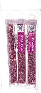 Miyuki Seed Bead 15/0 apx.22g Dark Rose S/L Dyed Alabaster
