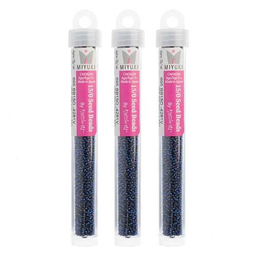 Miyuki Seed Bead 15/0 apx 22g Duracoat Navy Blue Dyed S/L