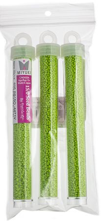 Miyuki Seed Bead 15/0 apx.22g Bright Lime Opaque Duracoat