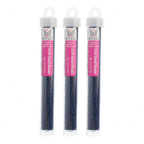 Miyuki Seed Bead 15/0 apx 22g Duracoat Navy Blue Dyed
