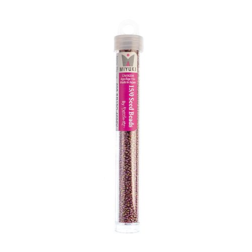 Miyuki Seed Bead 15/0 apx 22g Frosted Glazed/ Rainbow Pink Rosewood Matte AB