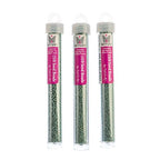 Miyuki Seed Bead 15/0 apx 22g Frosted Glazed/ Rainbow Green Mint Matte AB