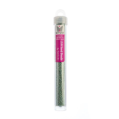 Miyuki Seed Bead 15/0 apx 22g Frosted Glazed/ Rainbow Green Mint Matte AB