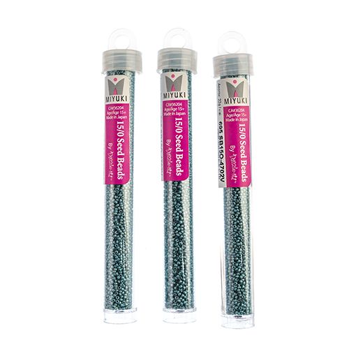 Miyuki Seed Bead 15/0 apx 22g Frosted Glazed/ Rainbow Arctic Blue Matte AB