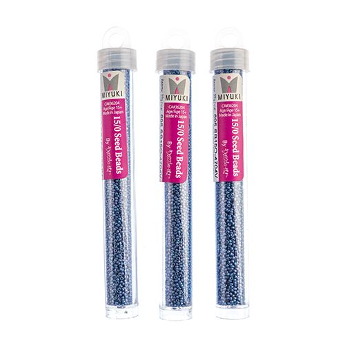 Miyuki Seed Bead 15/0 apx 22g Frosted Glazed/ Rainbow Blue Sapphire Matte AB