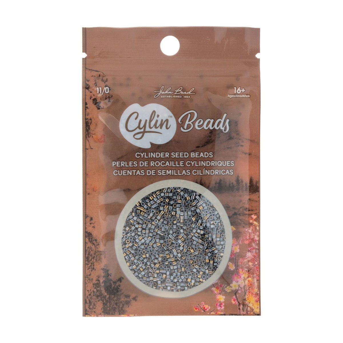 Cylin Bead 11/0 25g Bag Gilded Halo Antique Silver