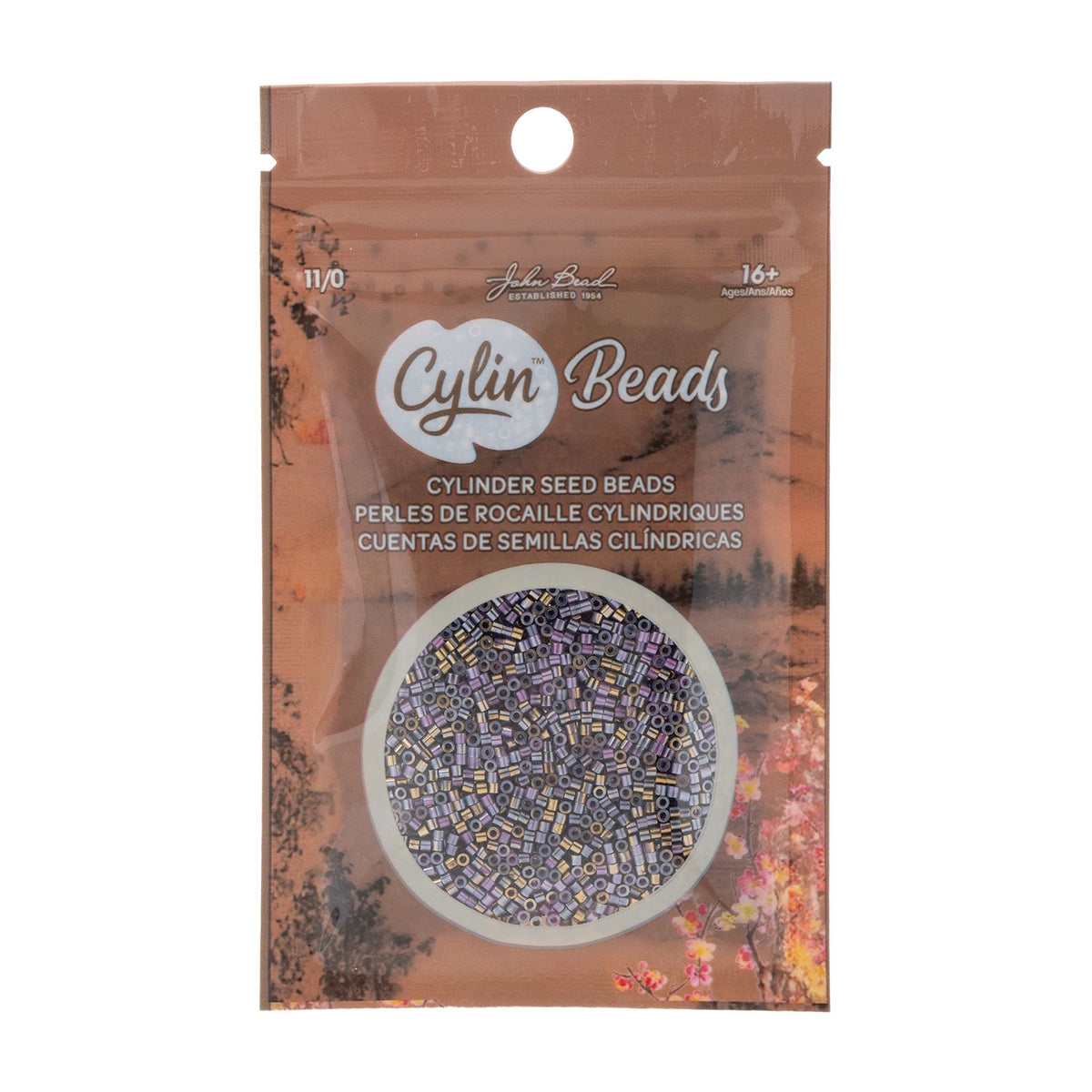 Cylin Bead 11/0 25g Bag Gilded Halo Orchid Glow