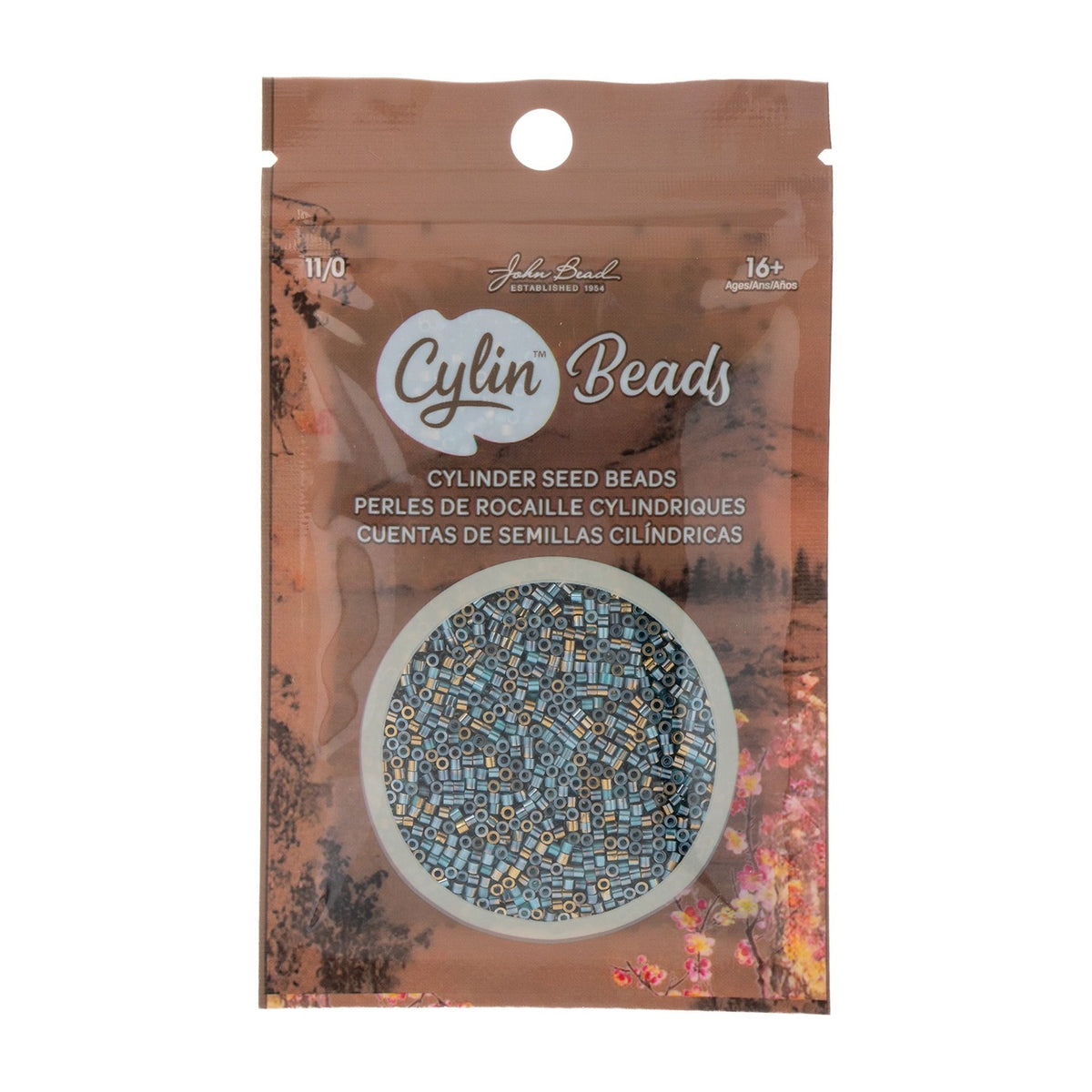Cylin Bead 11/0 25g Bag Gilded Halo Frosted Blue