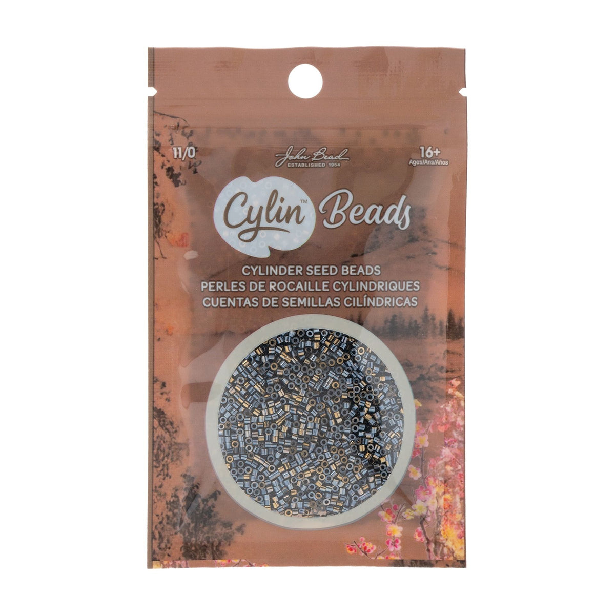 Cylin Bead 11/0 25g Bag Gilded Halo Gunmetal