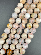 Cherry Blossom Agate Beads Available in 6mm, 8mm Sizes