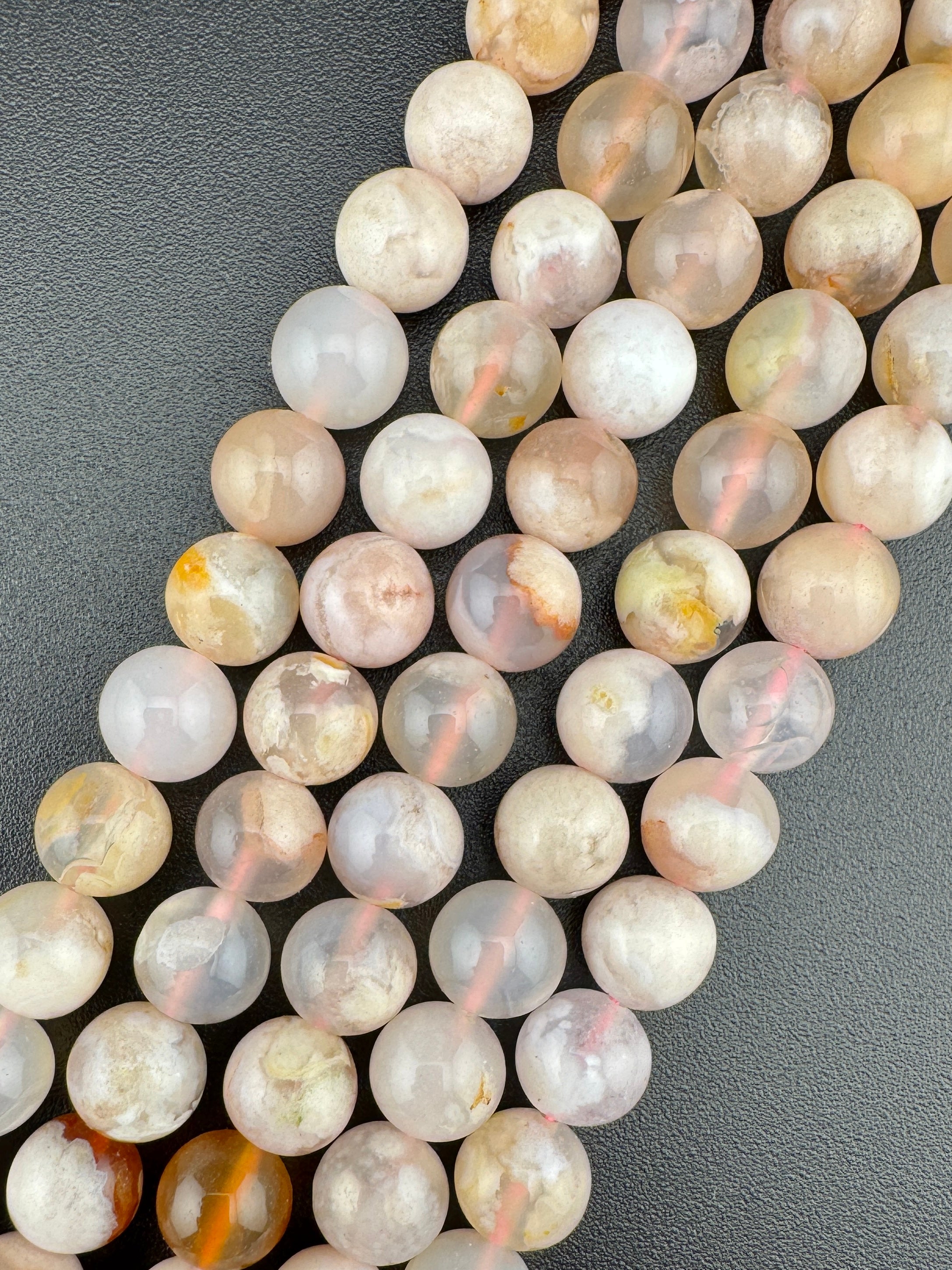 Cherry Blossom Agate Beads Available in 6mm, 8mm Sizes