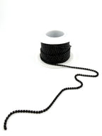 2mm Black Metal Rhinestone Banding With Black Crystal