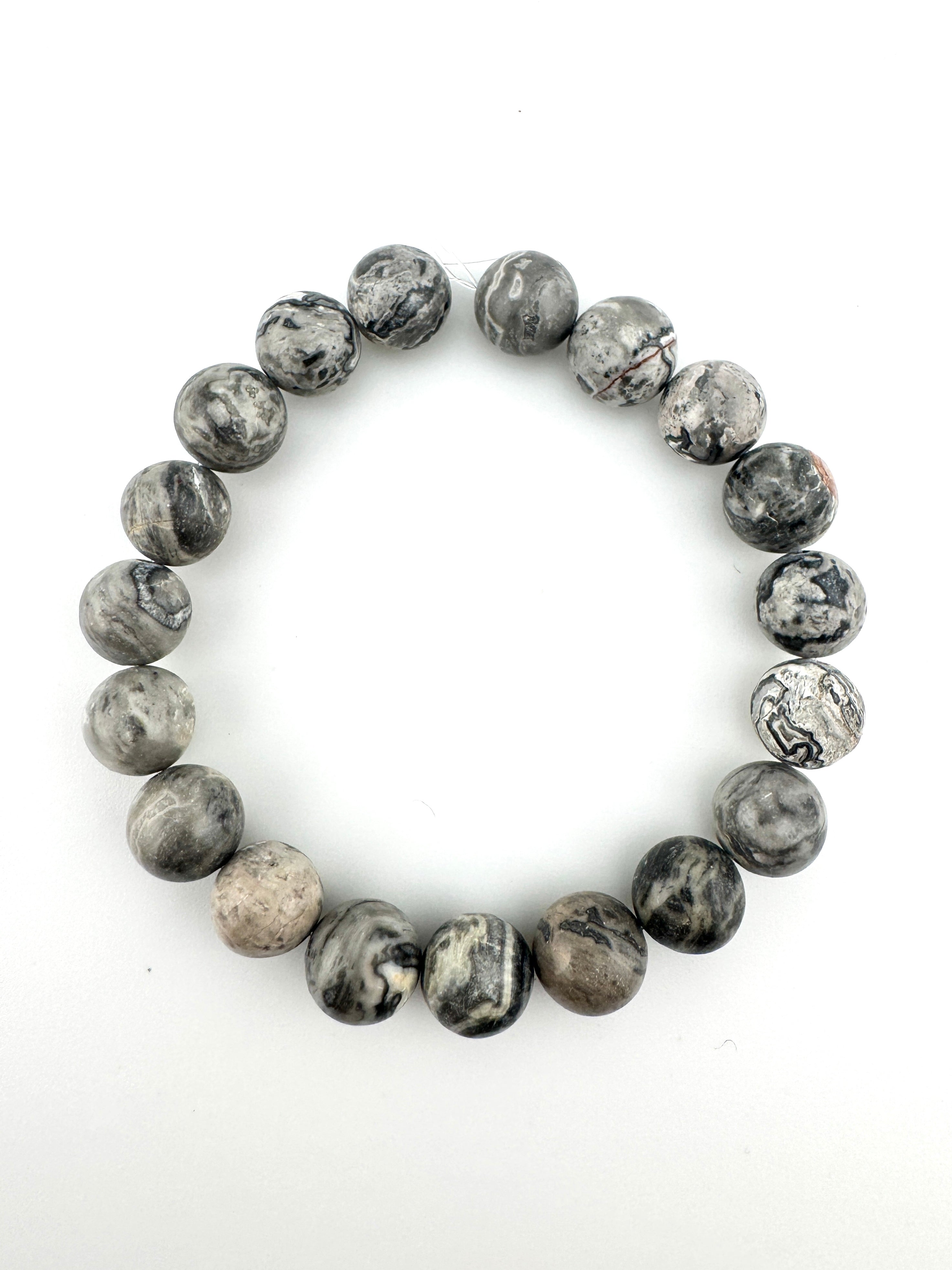 Grey Scenery Jasper Beads Available in 4mm, 6mm, 8mm, 10mm Sizes