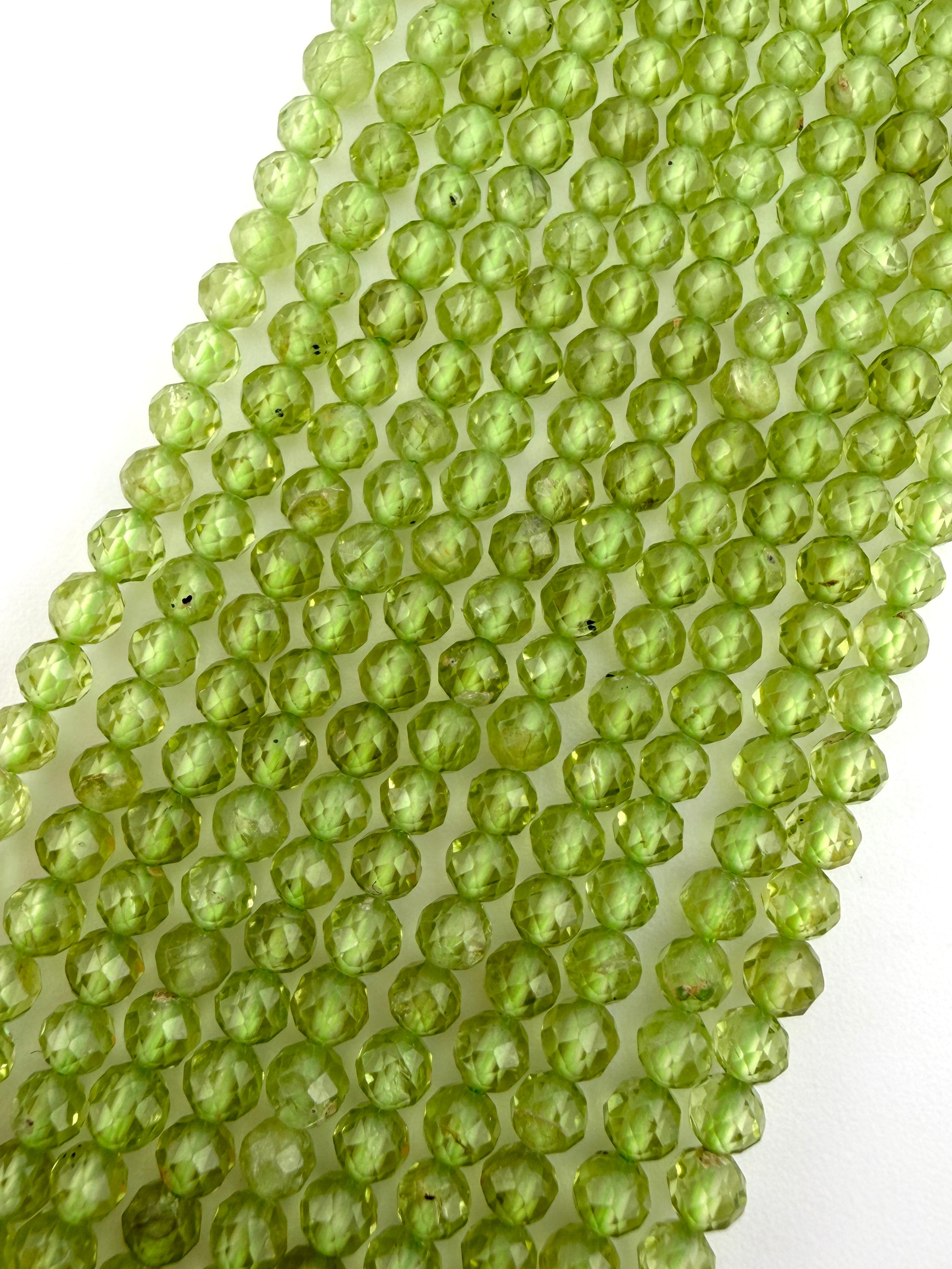 3.5mm Faceted Peridot Beads