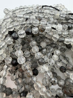 3.5mm Faceted Tourmilated Quartz Beads