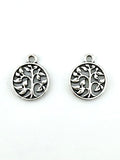 18mm Tree of Life Charm Rhodium