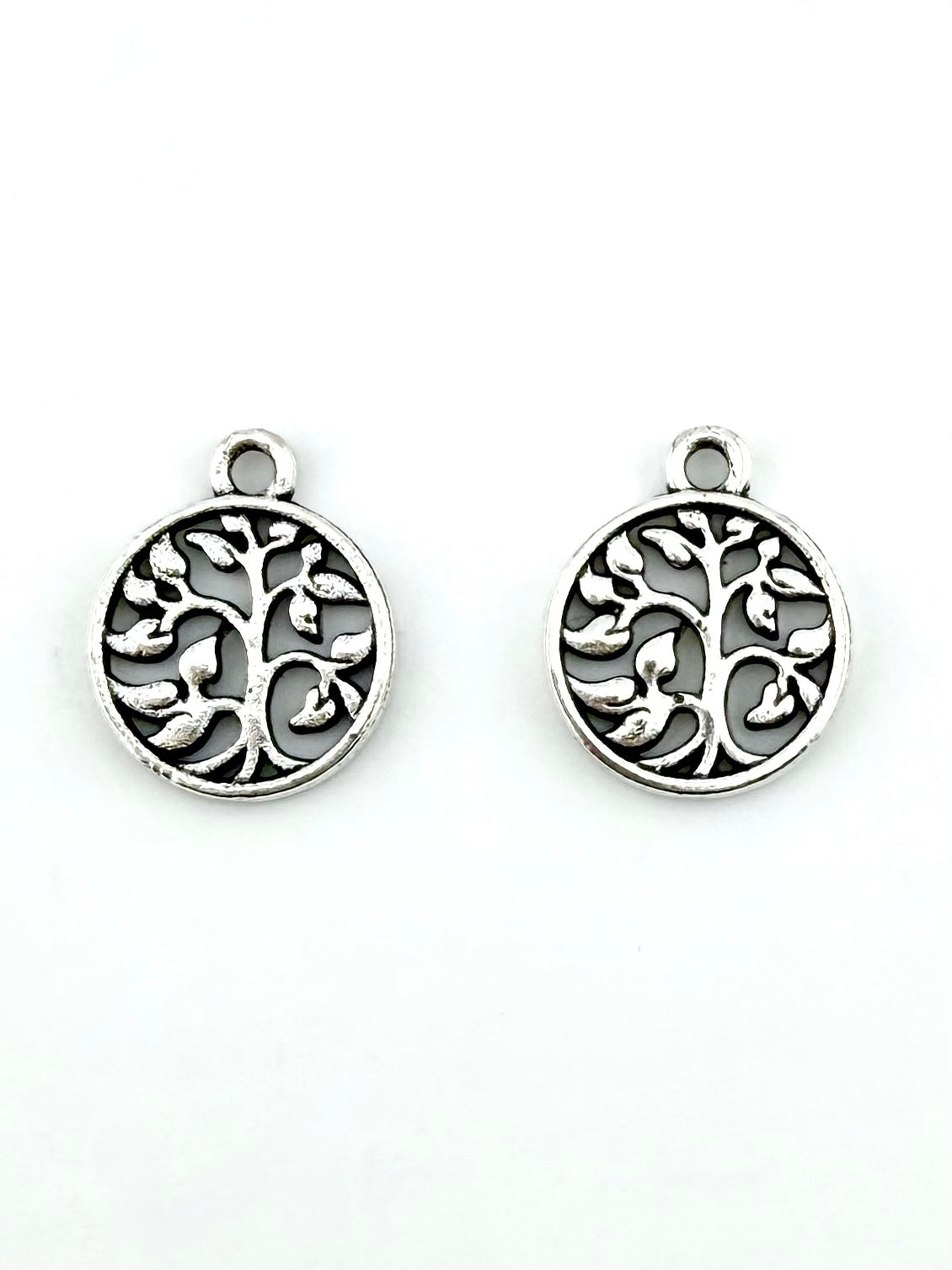 18mm Tree of Life Charm Rhodium