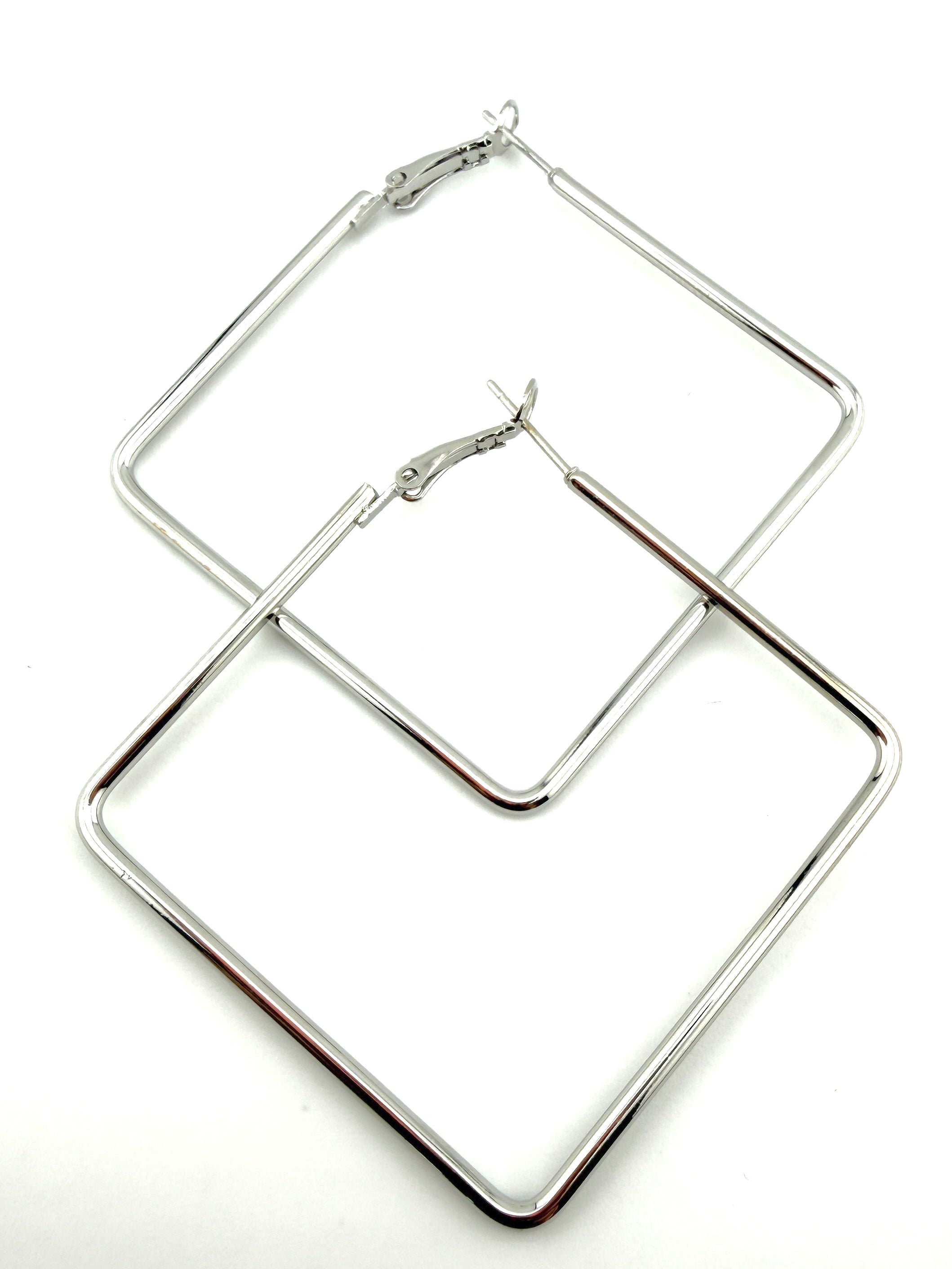 Square Frame Hoop Earing Pair