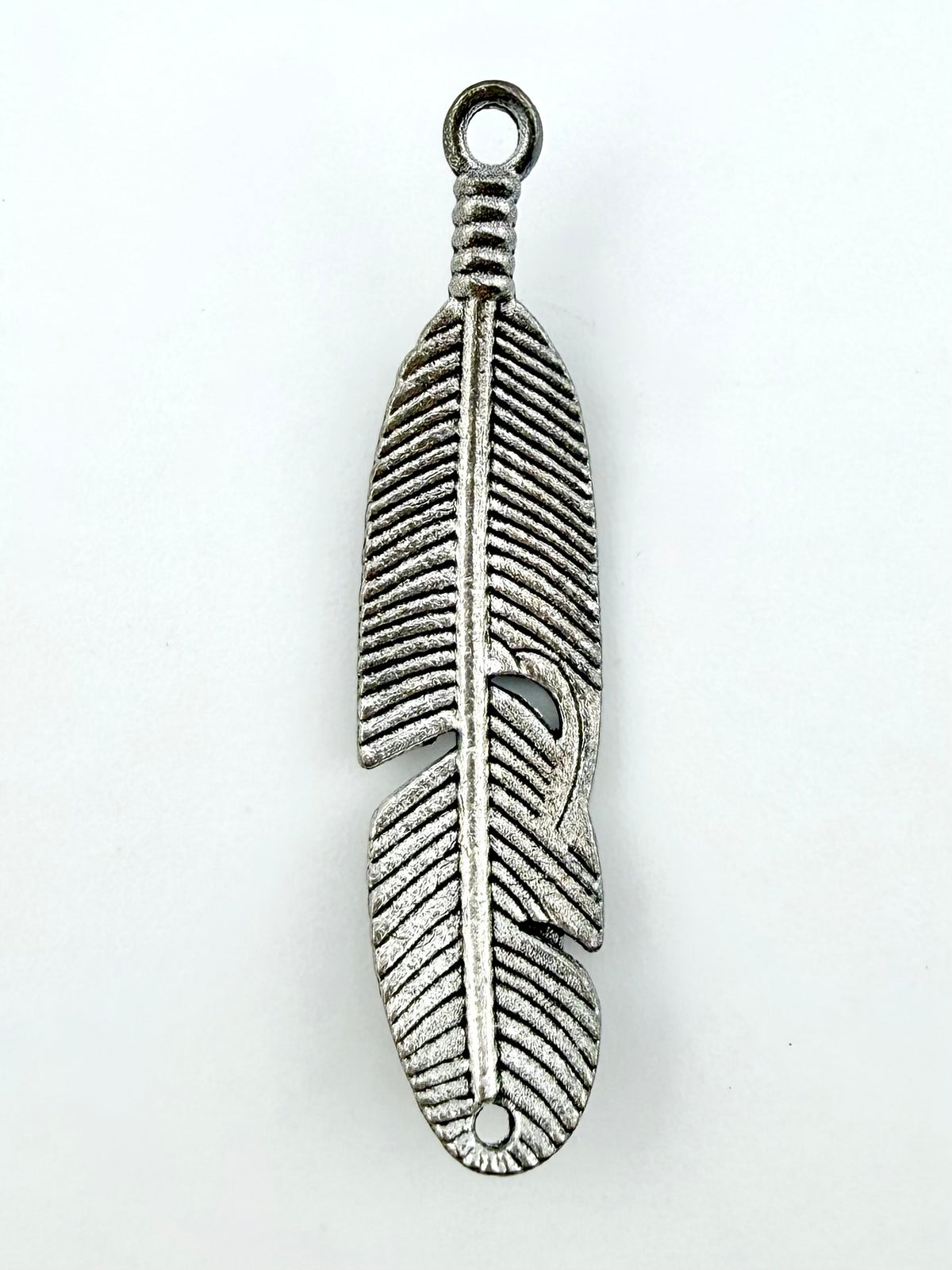 44.5mm Large Feather Charm Rhodium
