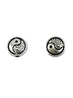 8x4mm Ying & Yang Spacer Bead Rhodium