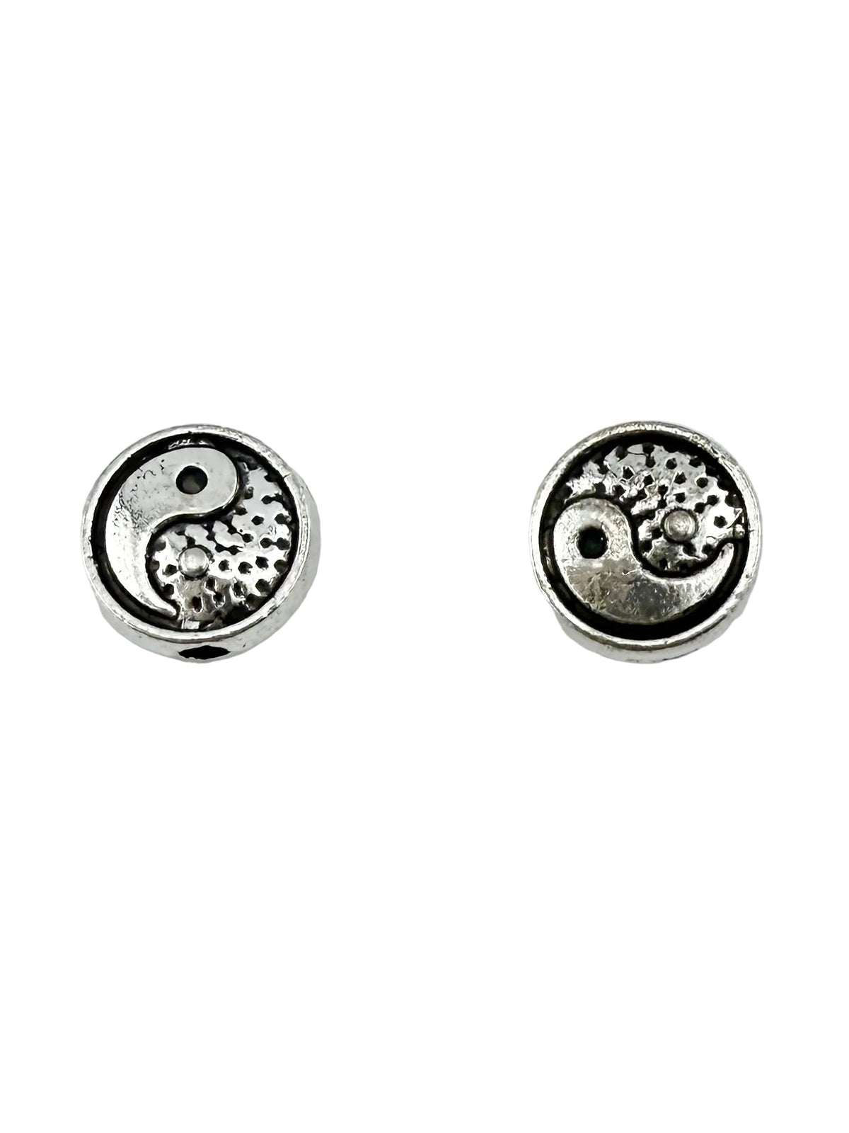 8x4mm Ying & Yang Spacer Bead Rhodium