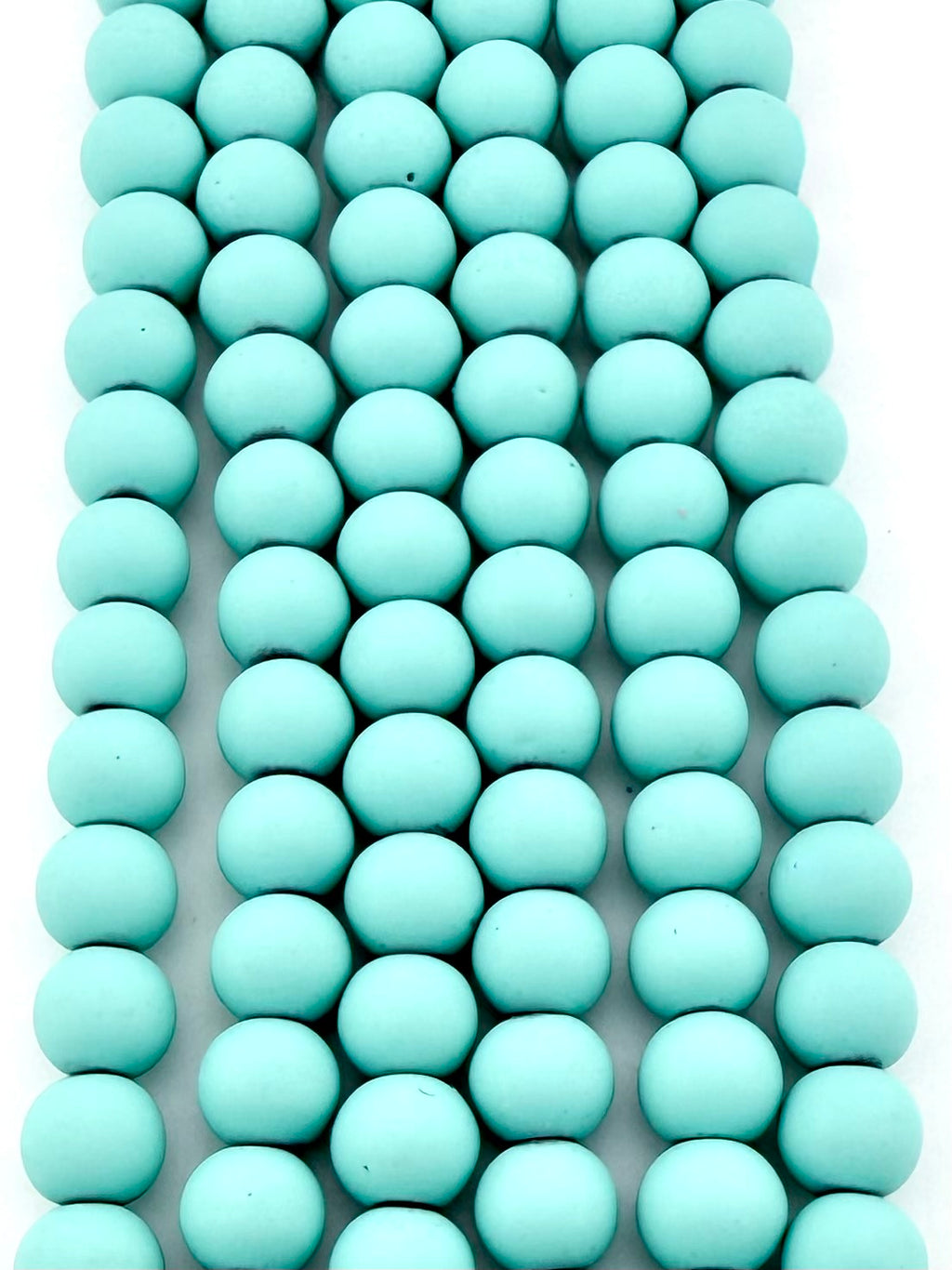 8mm Round Hematite Matte Coat Turquoise