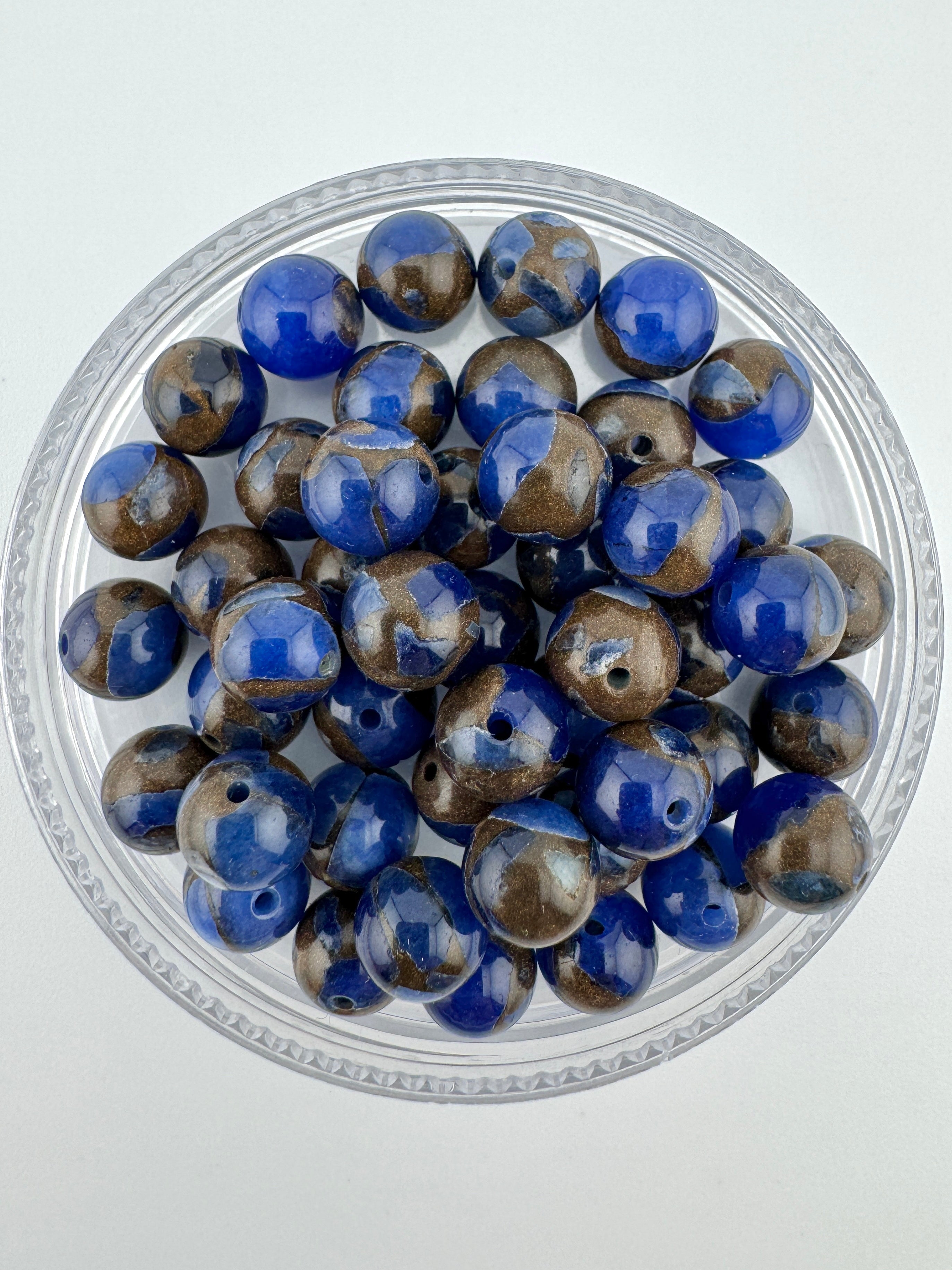 Suspeded Copper Dark Blue Beads Available in 6mm, 8mm Sizes