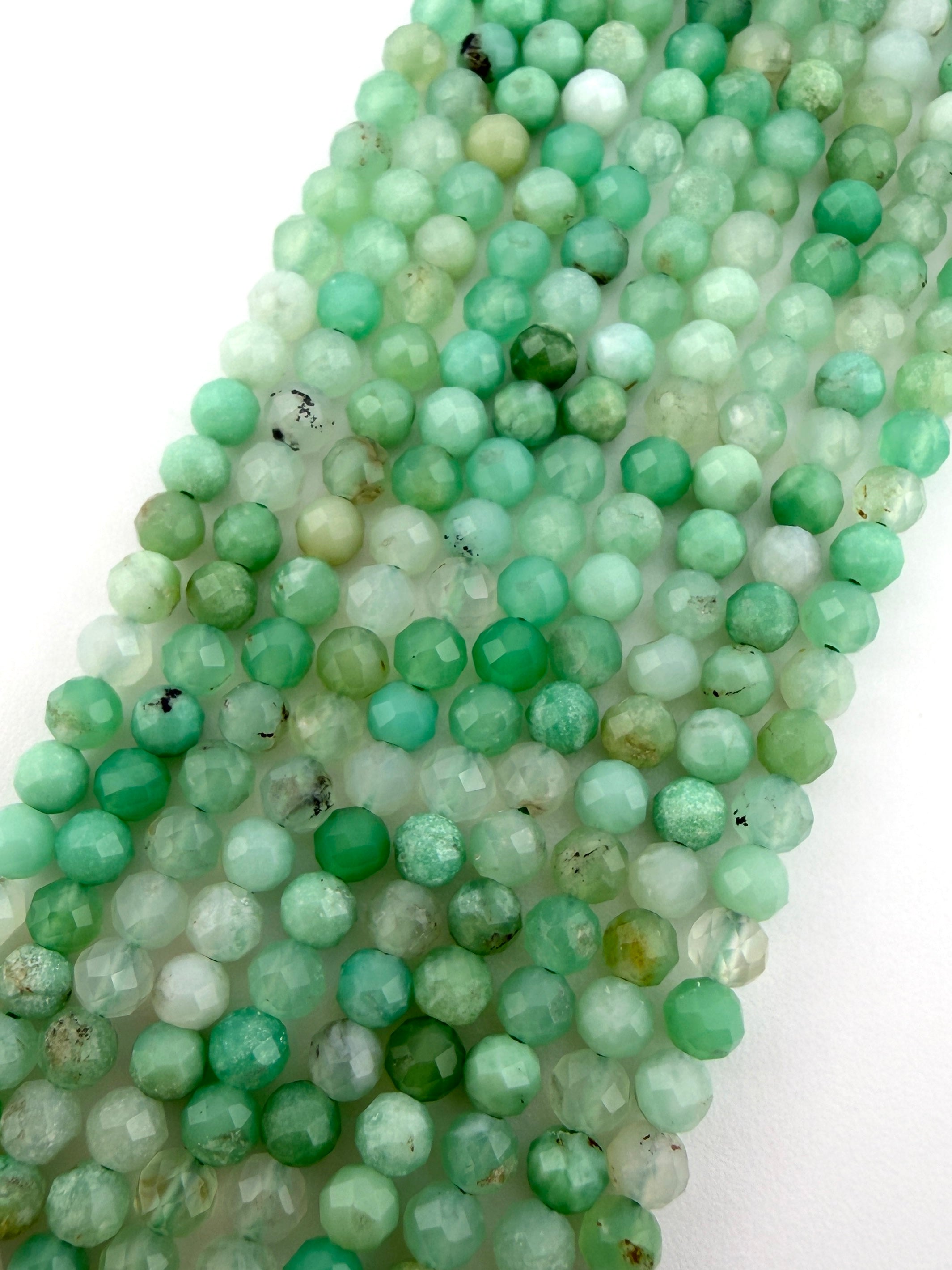 3.3mm Faceted Australian Jade Beads