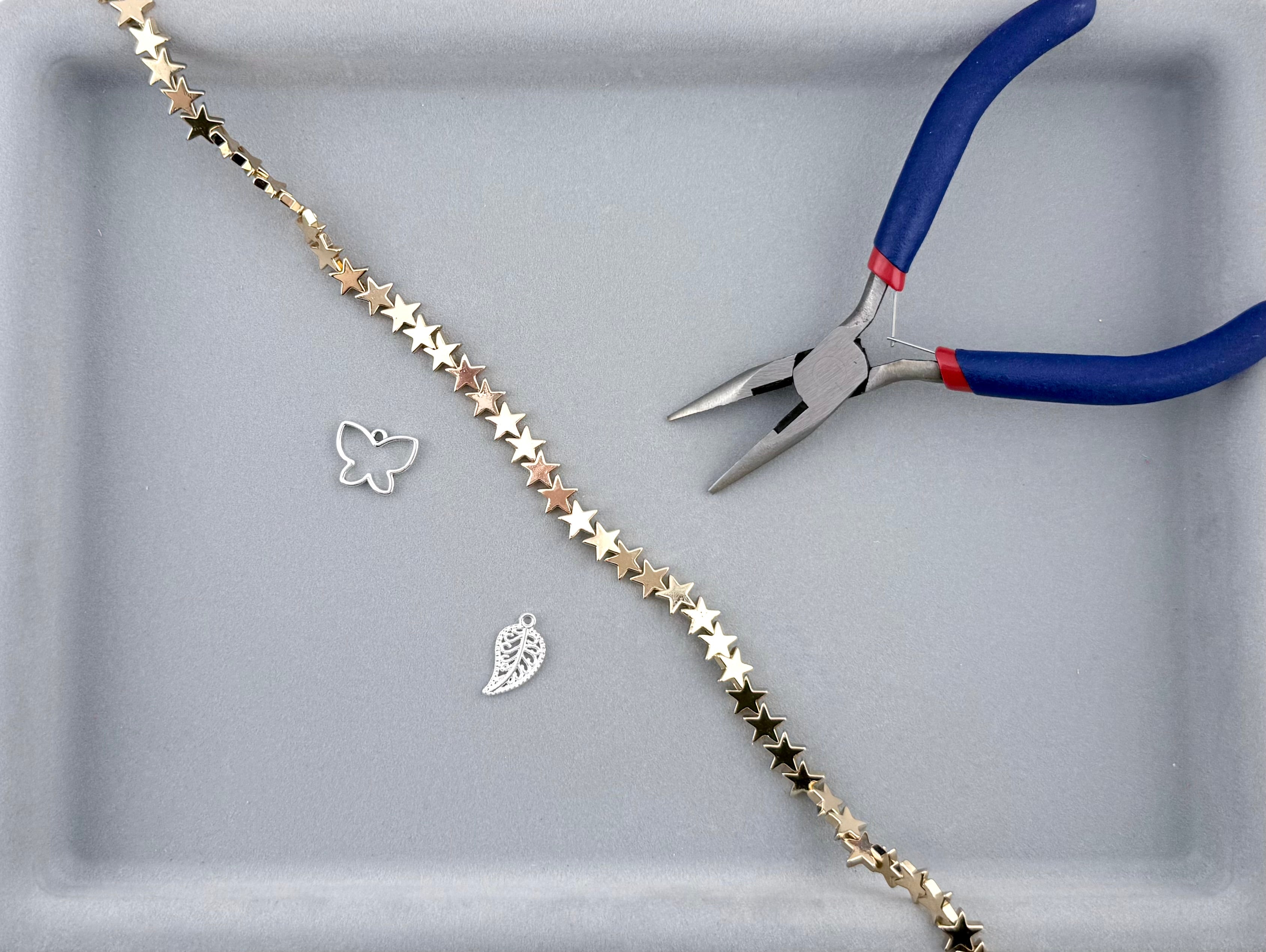 3x9mm Hematite Star Gold
