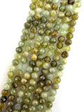 3.4mm Faceted Green Garnet Beads