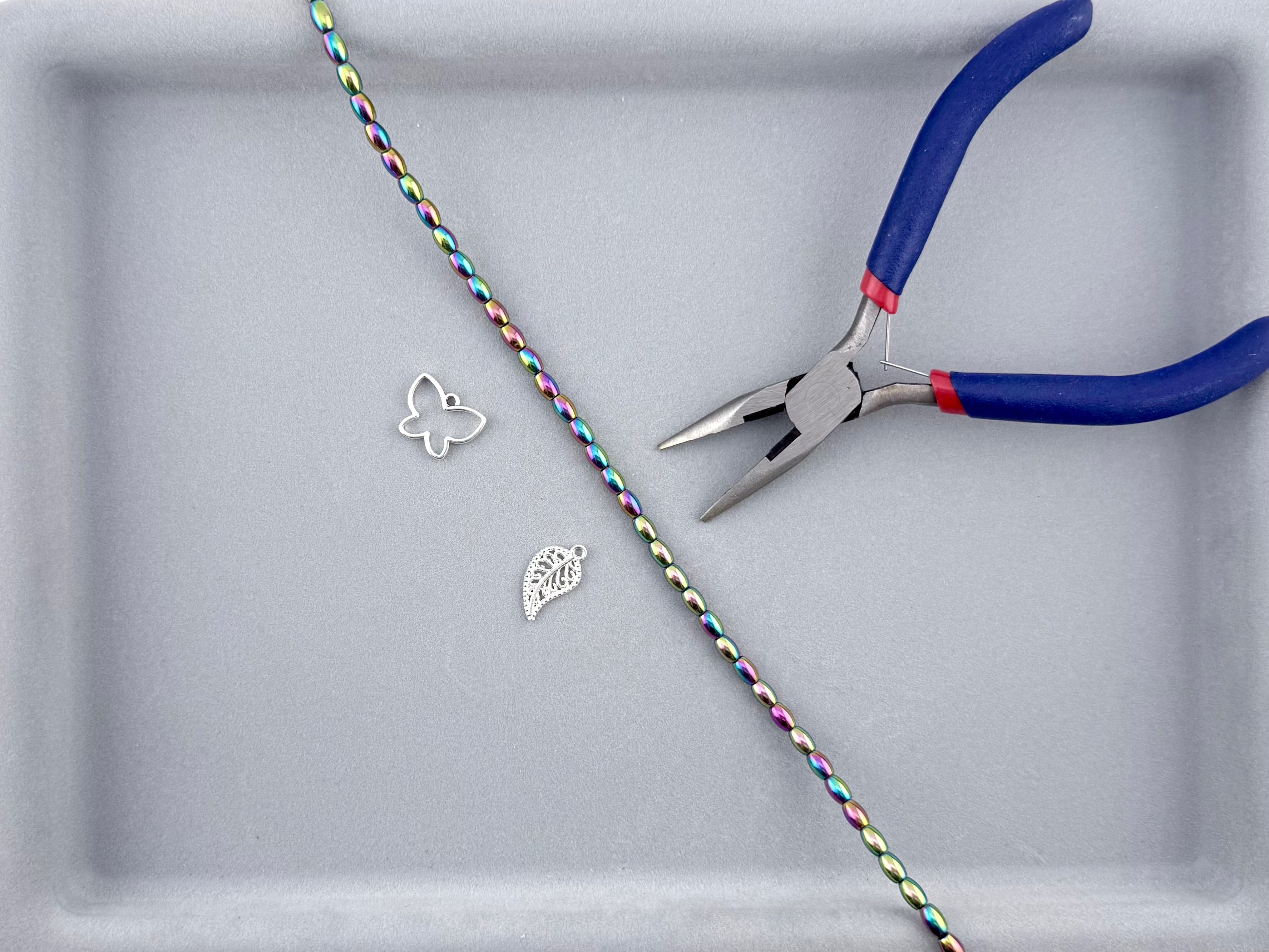 4x6mm Hematite Rice Beads Rainbow